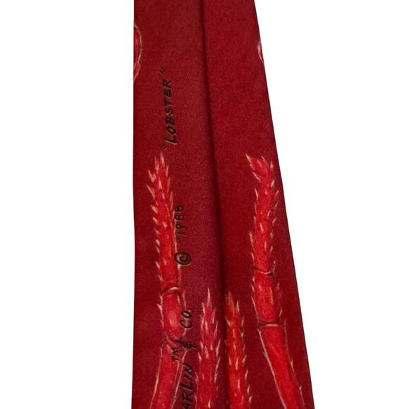 Ralph Marlin Lobster 1988 Vintage Novelty Necktie Red Polyester Made In USA - Picture 5 of 8